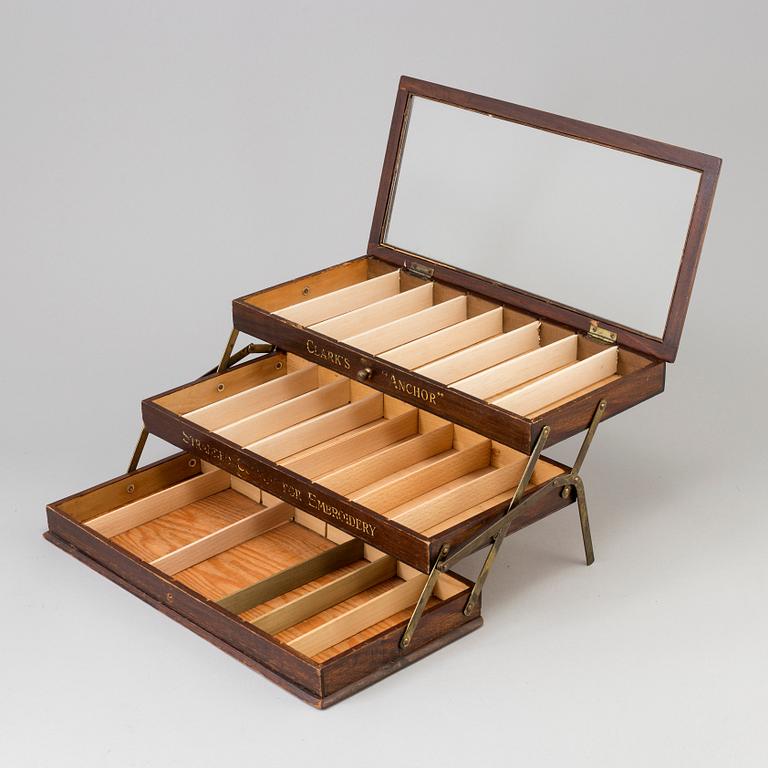 A sewing box 'Anchor' by Clarks, early 20th century.