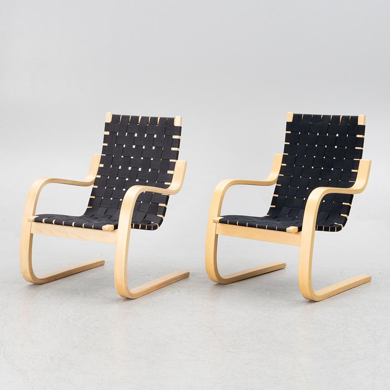 Alvar Aalto, a pair of model 406 lounge charis, Artek.