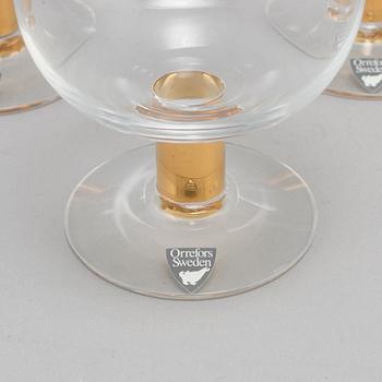 GUNNAR CYRÉN, a set of six 'Nobel' cognacs glasses for Orrefors.