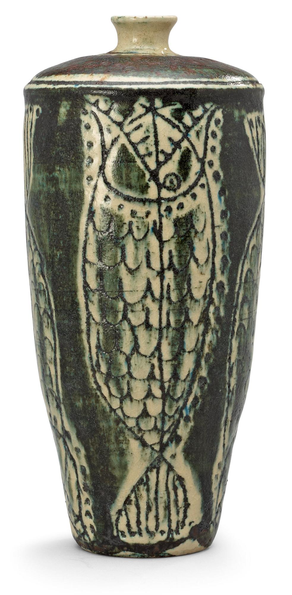 An Anders Bruno Liljefors stoneware vase, Gustavsberg Studio 1950's.