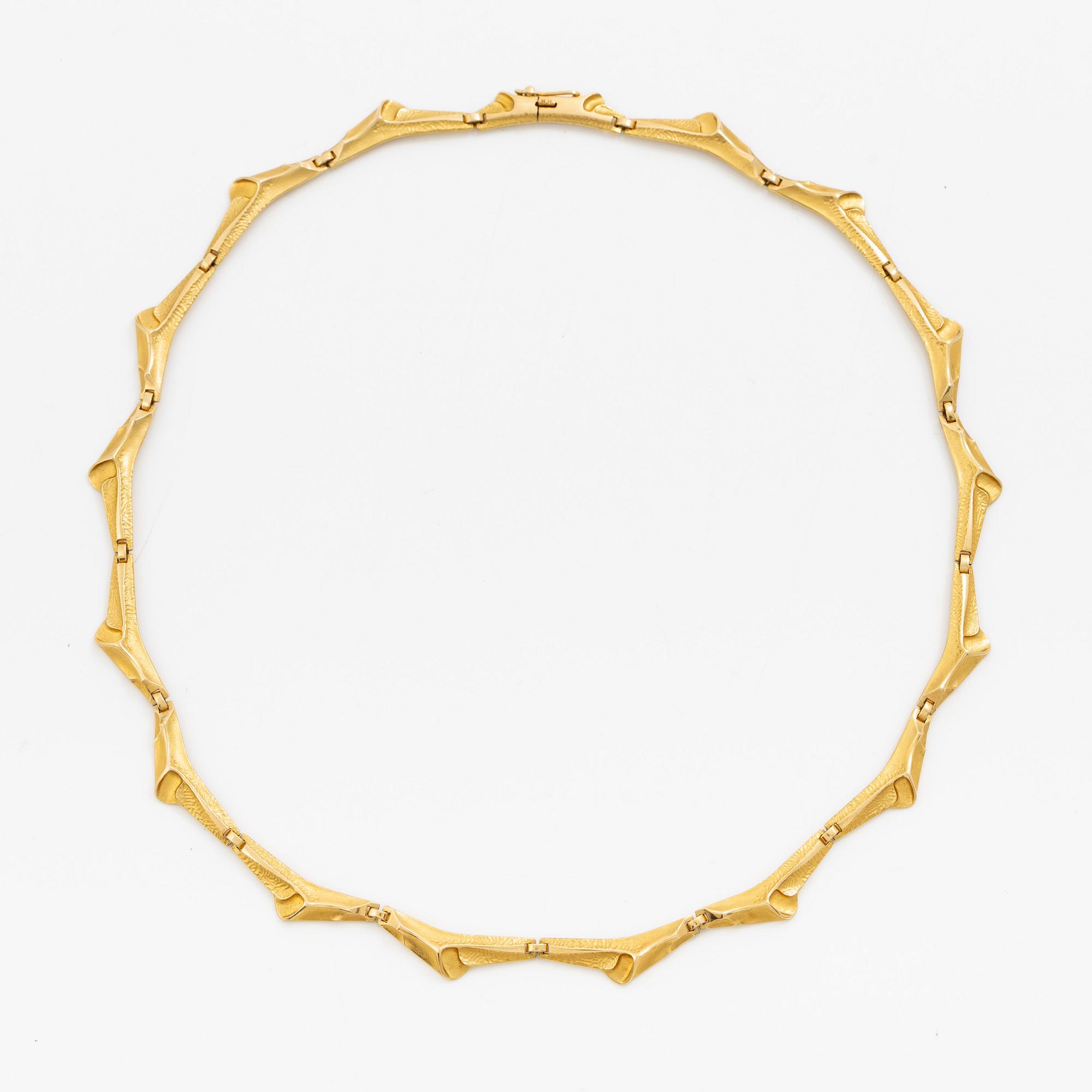 Zoltan Popovits, necklace, 18k gold, for Lapponia, Finland 1996.