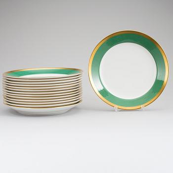 KARIN BJÖRQUIST, plates, (14 [12+2]), bone china, "Nobel Jubilee 1991"+"Nobel", Rörstrand/Gustavsberg.