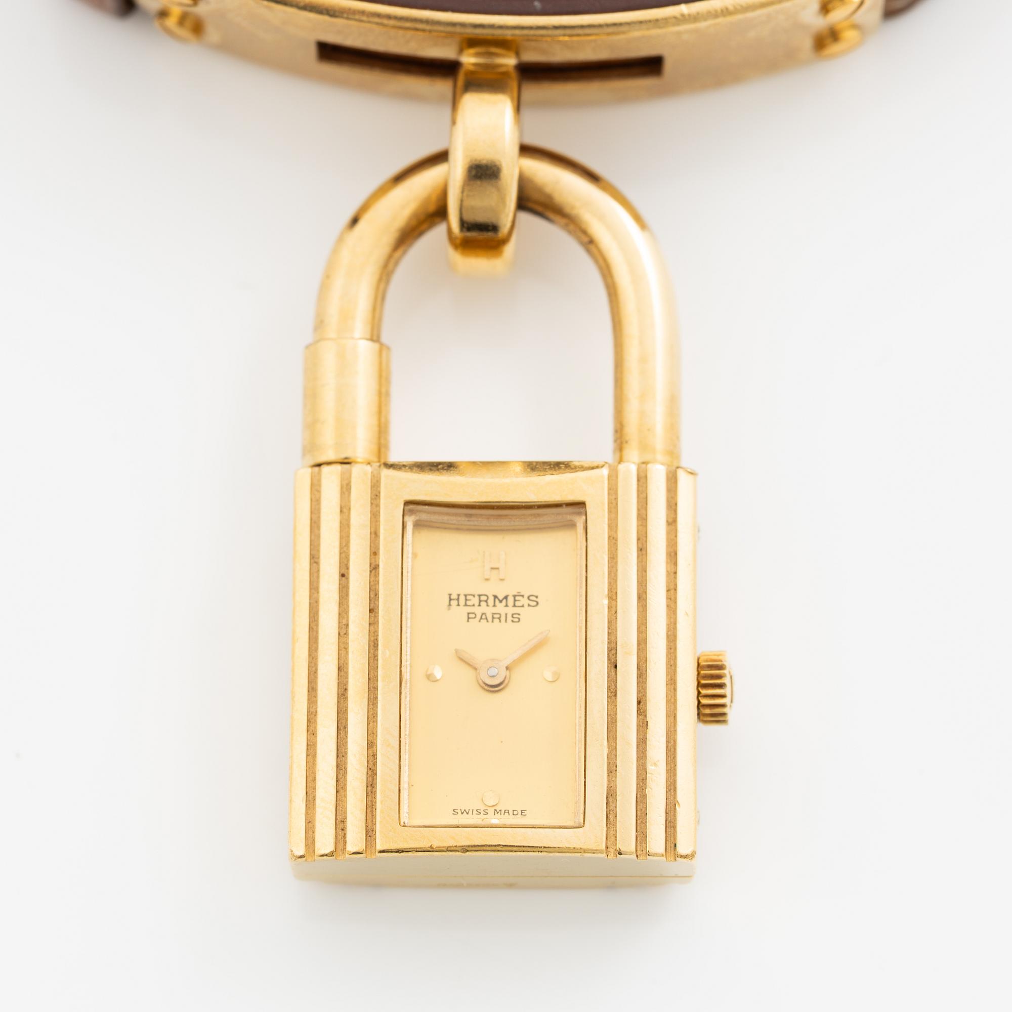 Hermès, armbandsur, "Kelly Lock", 20 x 20 (37,5) mm.