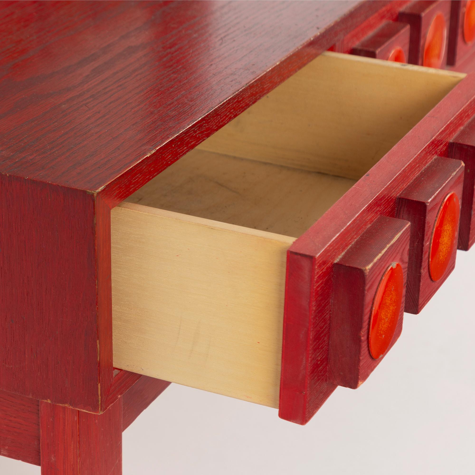 Ewa Wrangel and Lars-Göran Nilsson, hall furniture and mirror, Glas & Trä, Hovmantorp, second half of the 20th century.