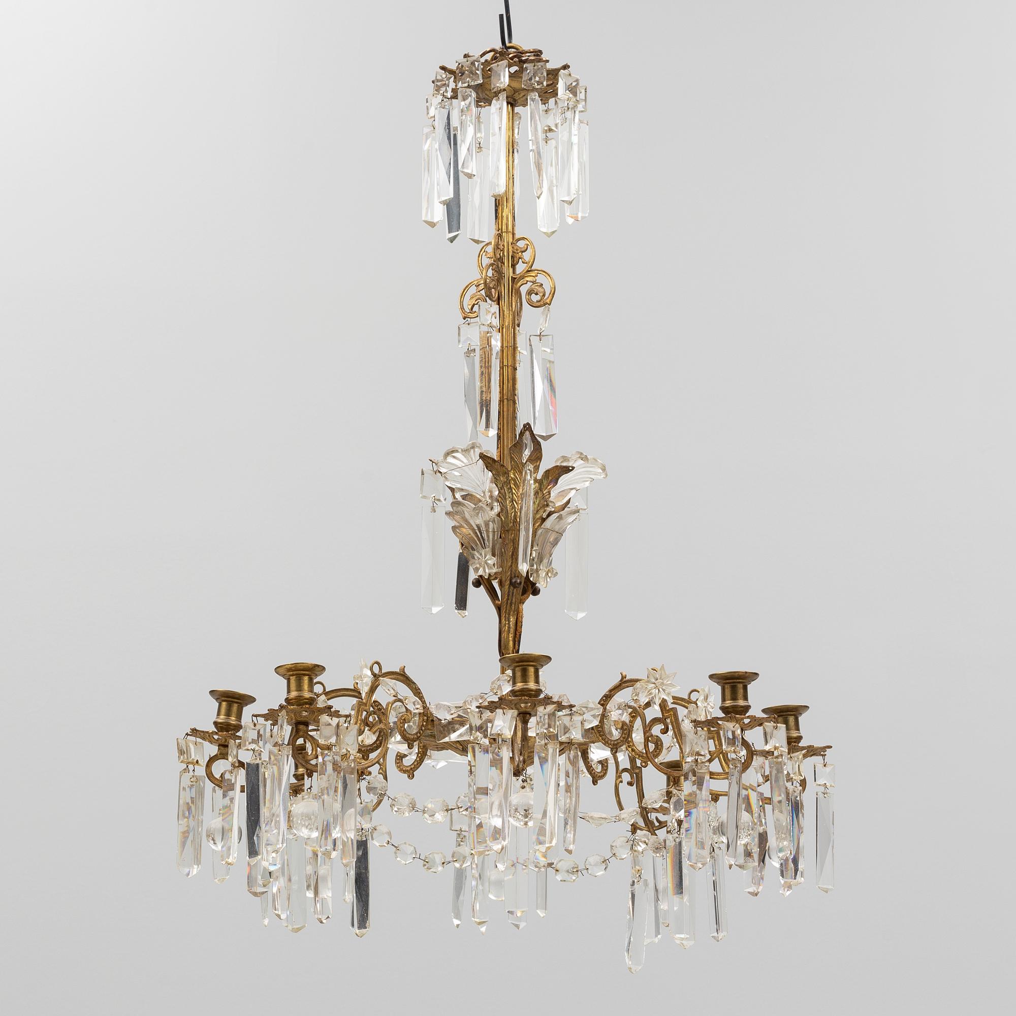 Ljuskrona, oskariansk, sent 1800-tal.