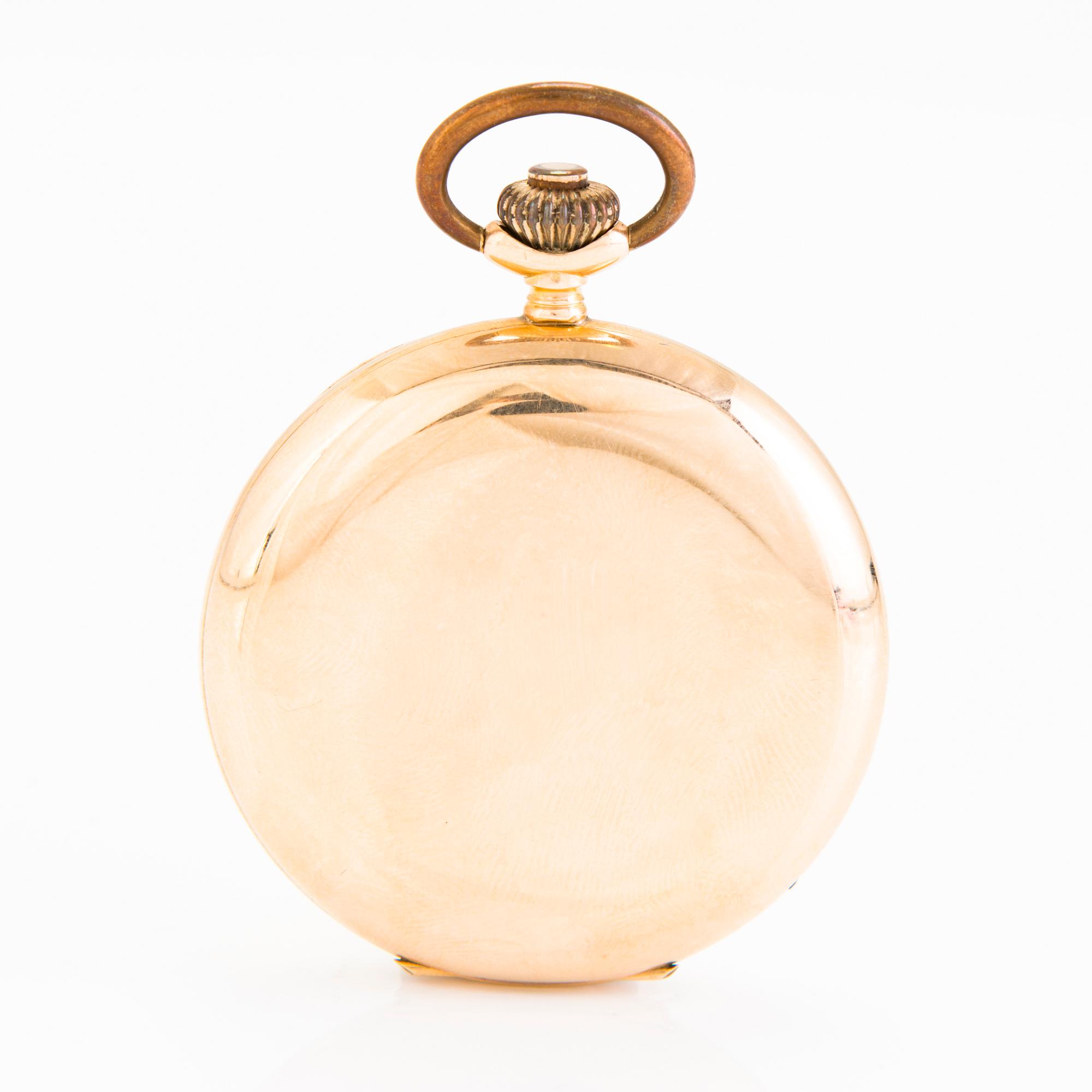 A 14K gold pocket watch, 50 mm.
