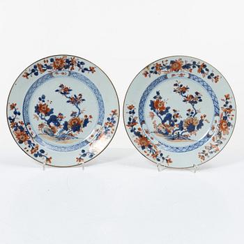 Tallrikar, 6 st, porslin, Kina, Qingdynasti, 1700-tal.