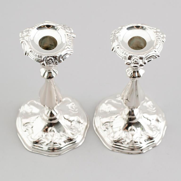 LJUSSTAKAR, 1 par, silver, Västerås 1885.