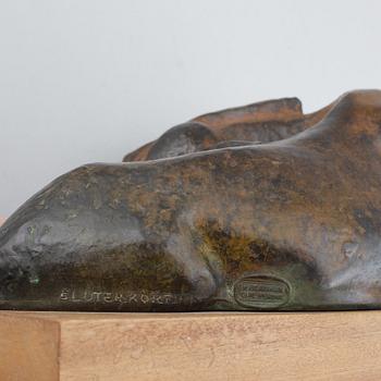 Einar Luterkort, a signed bronze sculpture. Herman Bergman.