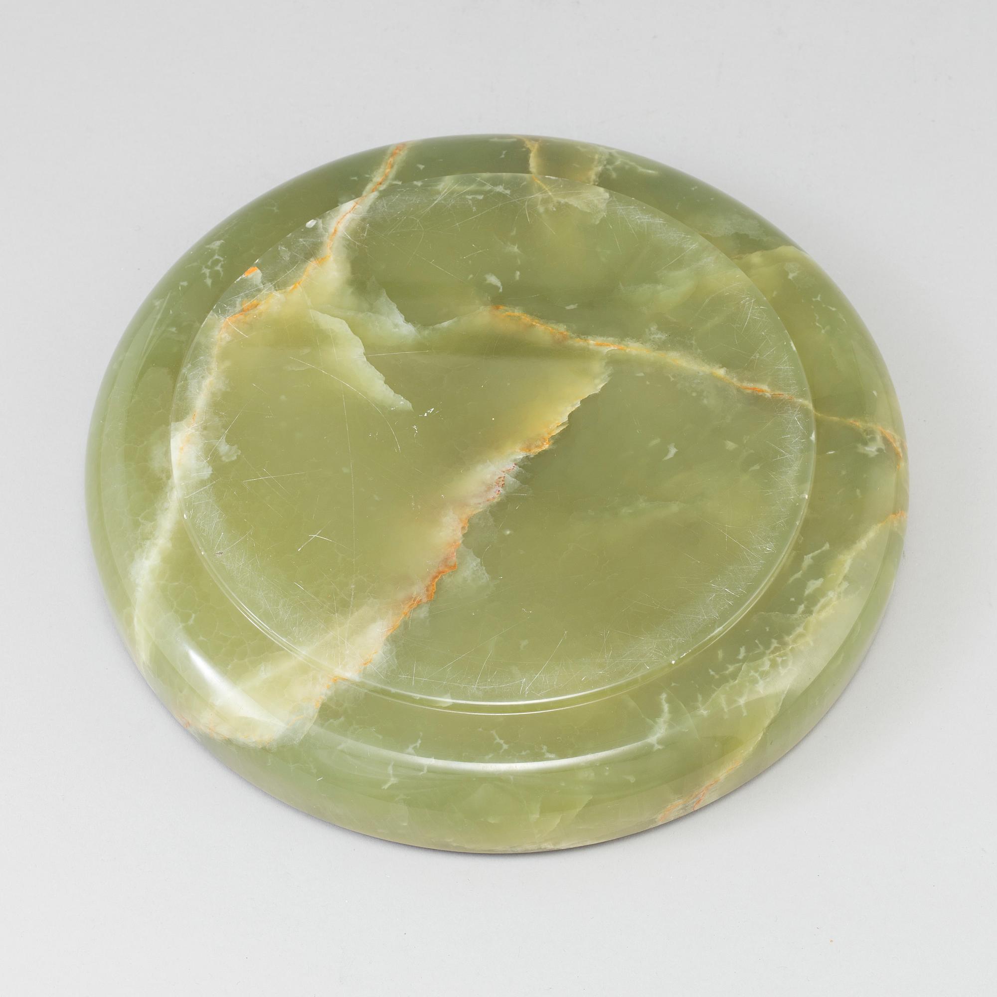 WA BOLIN, an onyx and silver dish from Stockholm, 1939.