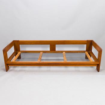 TOBIA SCARPA, a 'Bastiano' leather upholstered teak sofa from Haimi, Finland, the latter half of the 20th century.