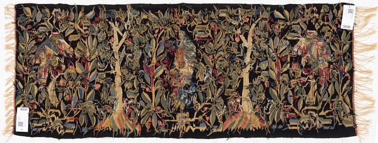 A sled cushion, Skåne, early 20th century, c. 144 x 57 cm.