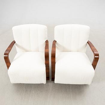 Armchairs, a pair, Art Deco, first half of the 20th century.