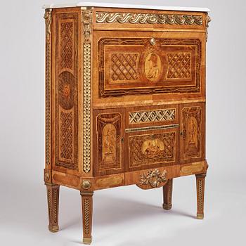 A Gustavian marquetry and ormolu-mounted  secretaire by Gottlieb Iwersson ca 1781 (master in Stockholm 1778-1813)..