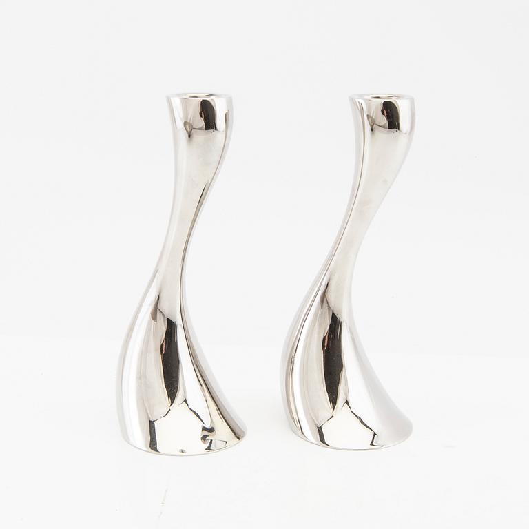 Candlesticks "Cobra" a pair and bowls 2 pcs Georg Jensen Denmark late 20th/early 21st century.
