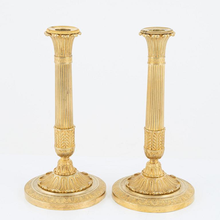 A pair of Frensh Empire candlesticks.