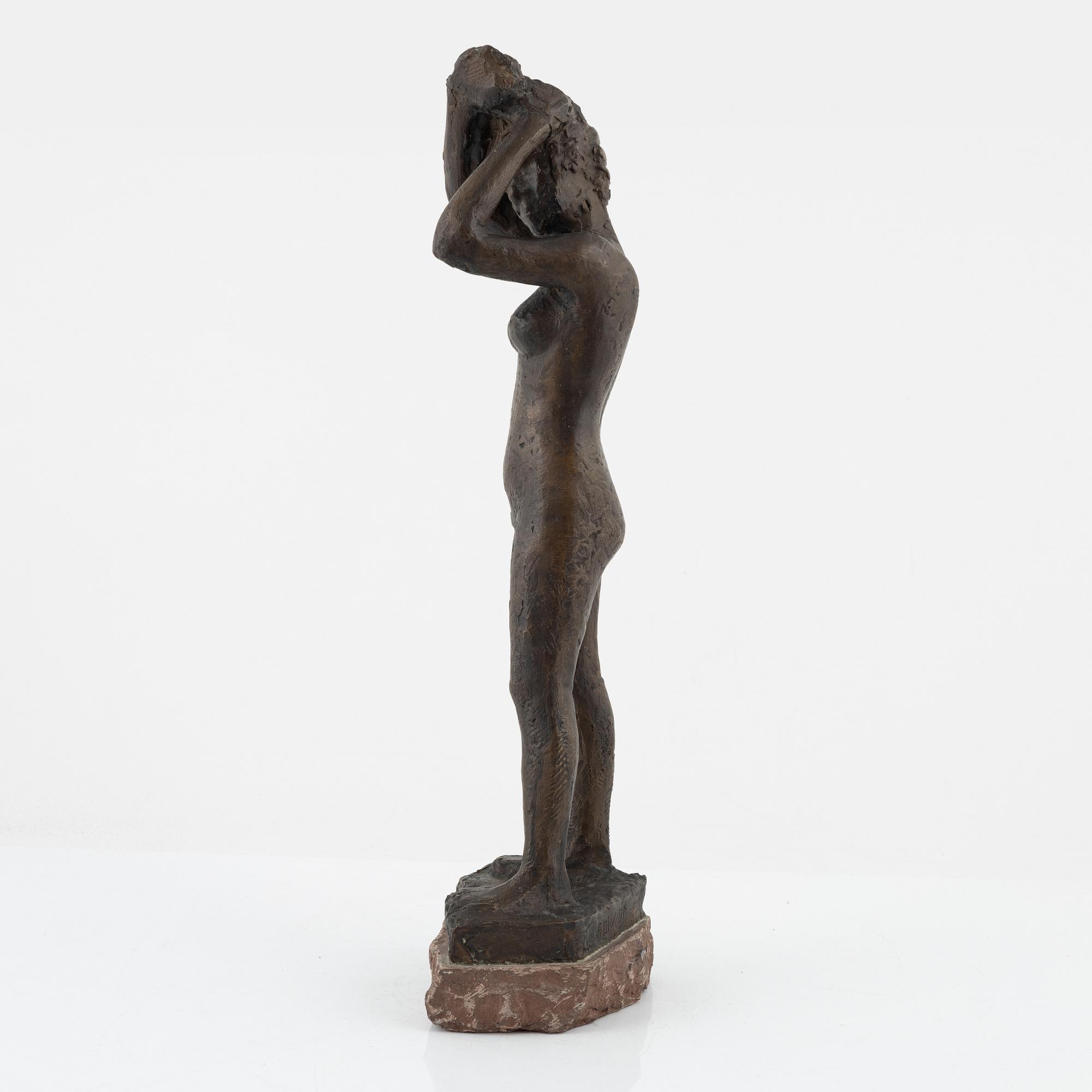 Axel Olsson, sculpture, signed, bronze, total height 45.5 cm.