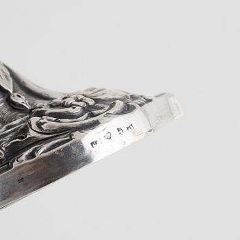 Christopher Creutz, ljusstakar, ett par, silver, nyrokoko, Stockholm 1862.