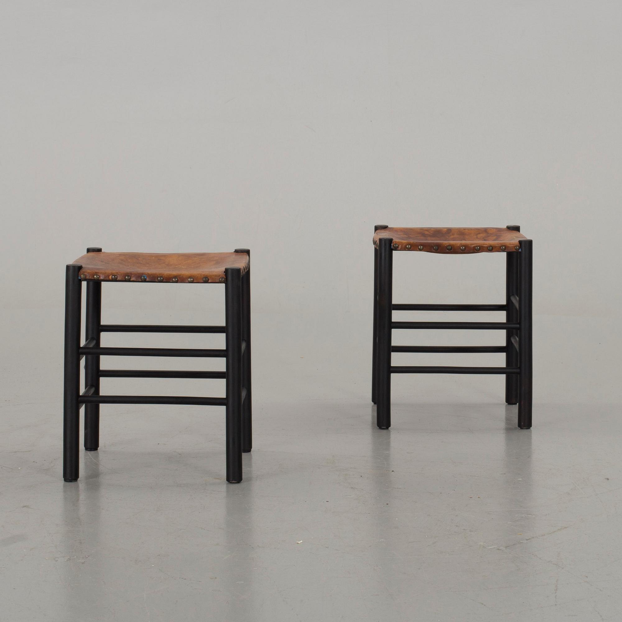 A PAIR OF STOOLS SECOND HALF OF 20TH CENTURY,