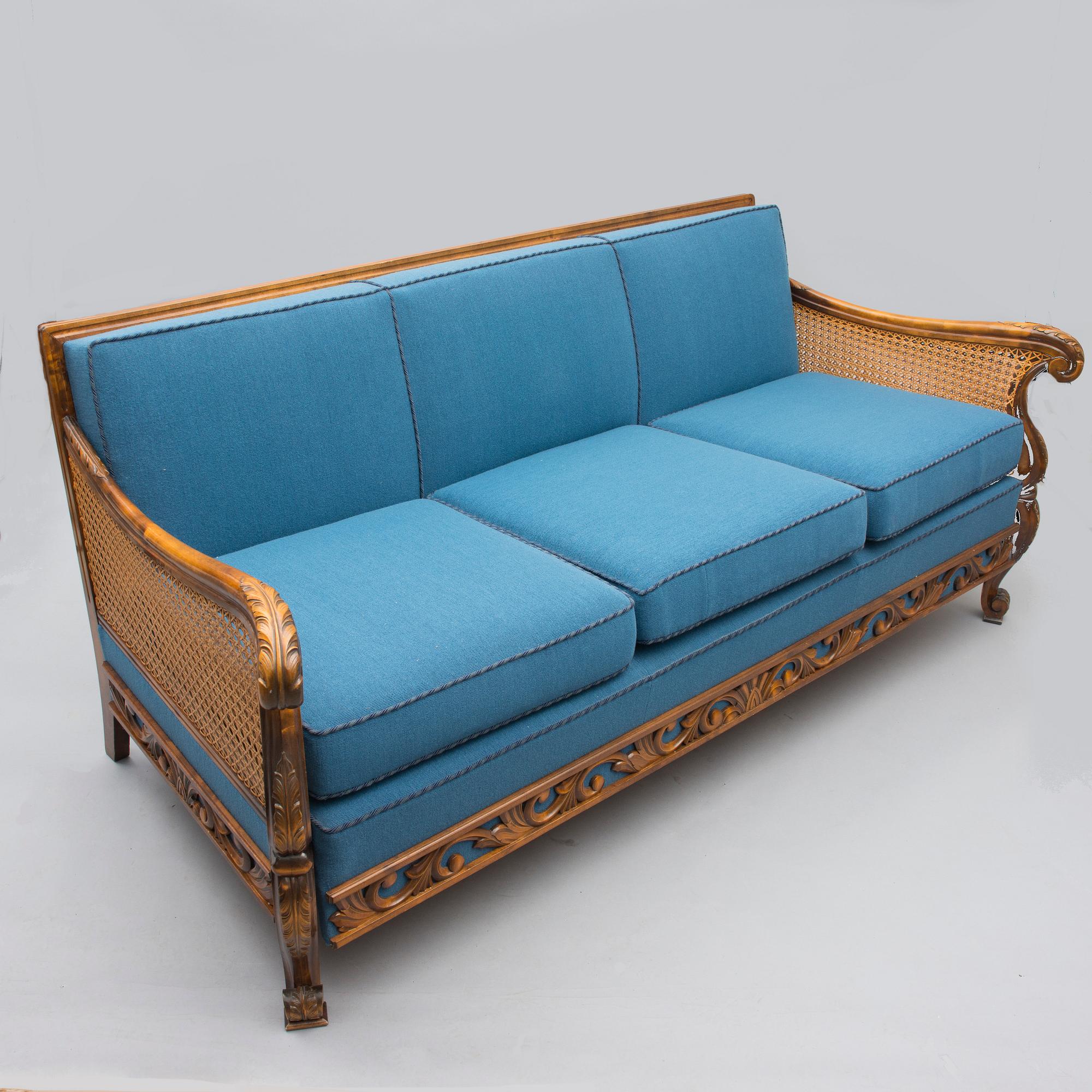 SOFFA, Chippendale-stil, 1900-talets mitt.