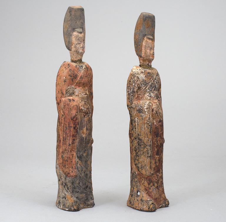 A pair of grave figurines, China, probably Tang Dynasty (608-918).