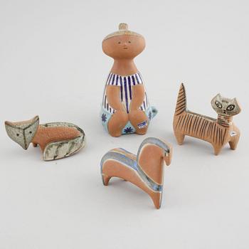 Four stoneware figurines by Lisa Larson, one signed, second half of the 20th century.