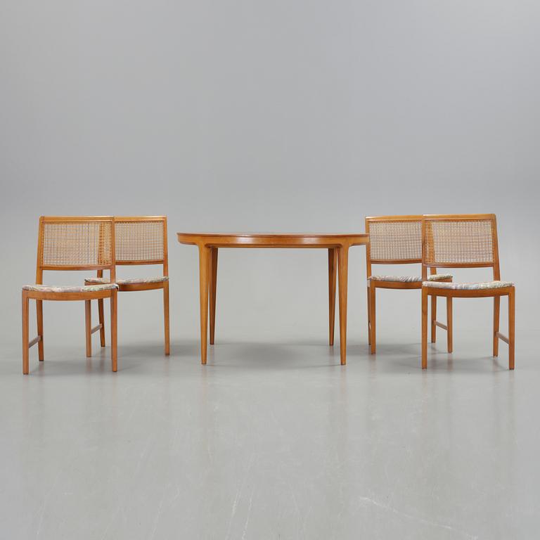 MATGRUPP, 5 delar och 2 iläggsskivor, Bertil Fridhagen, Bodafors, 1960-tal.