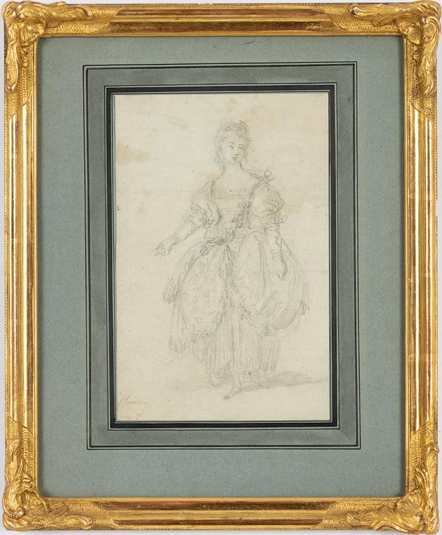 French school, 18th century, Woman in a dress.