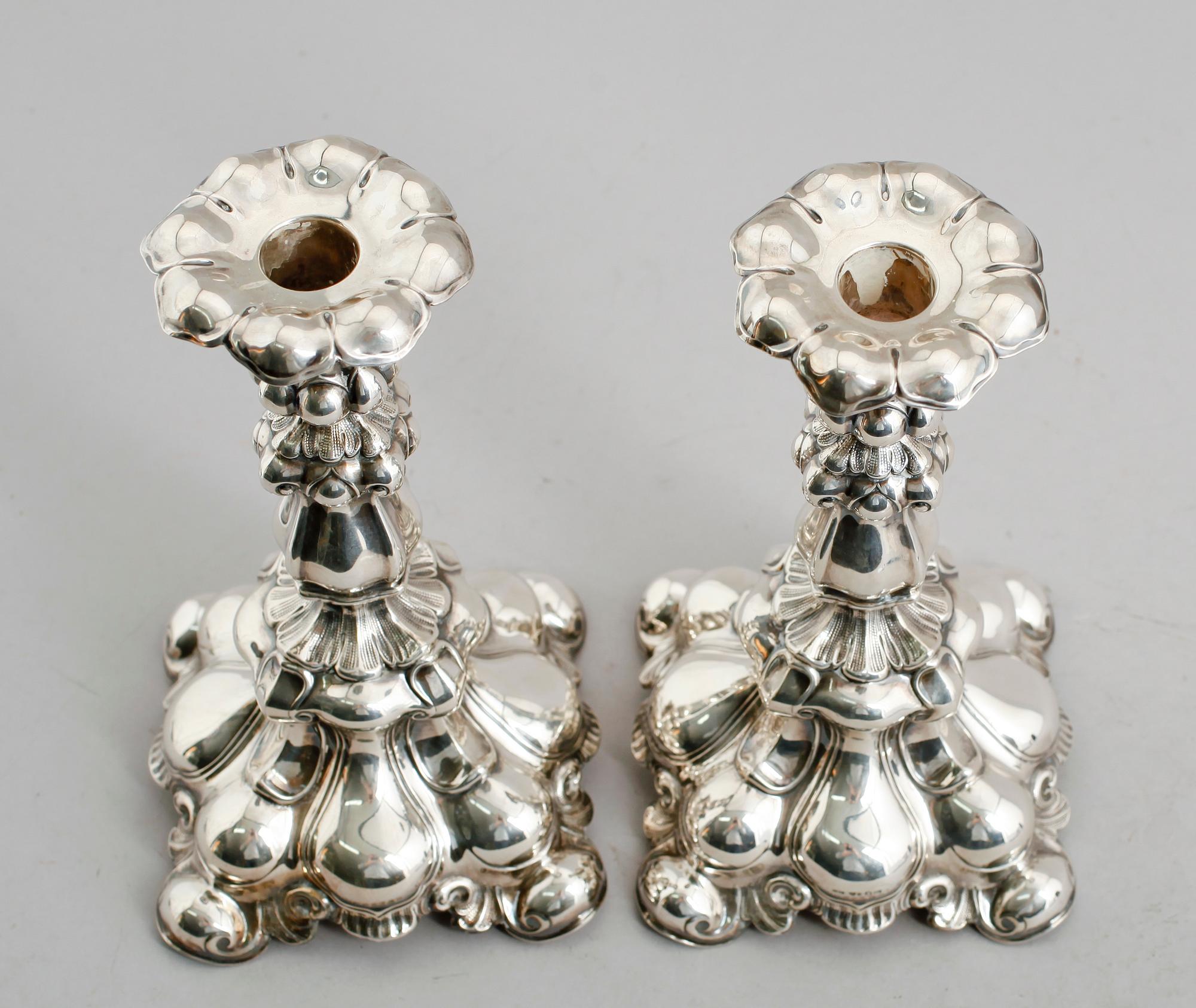 LJUSSTAKAR, 1 par, silver, CG Hallberg, Stockholm 1940.