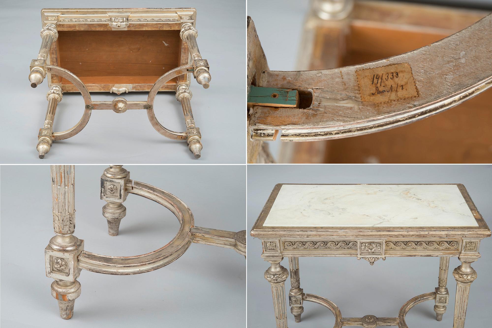 A RUSSIAN IMPERIAL FURNITURE SET, 6 PIECES.