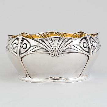 CARL FREDRIK CARLMAN, skål, silver, jugend, Stockholm 1907.