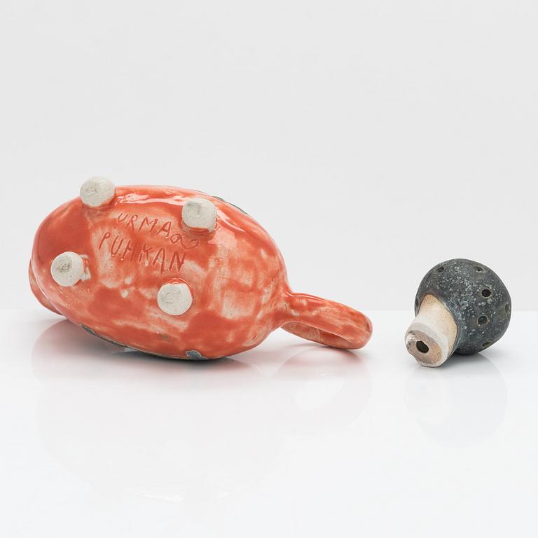 Urmas Puhkan, a ceramic sculpture, signed.