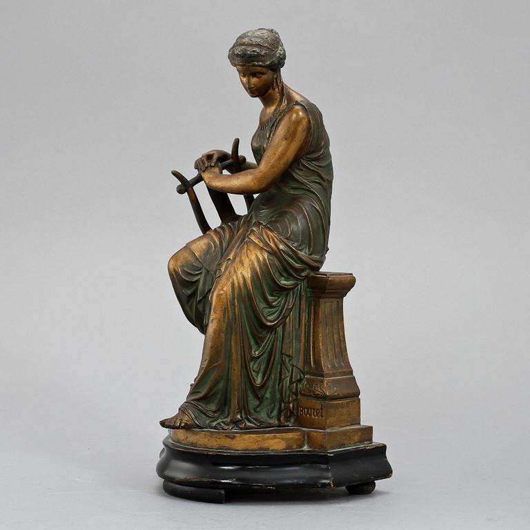 SKULPTUR, patinerad vitmetall, märkt Bouret, tidigt 1900-tal.