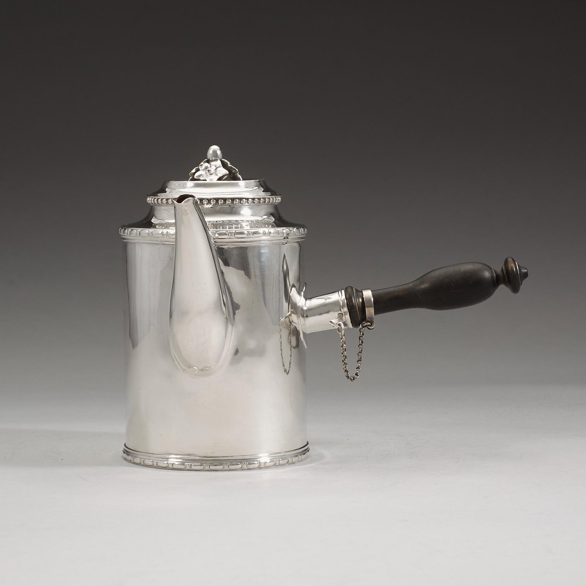 A Swedish 18th century silver coffee-pot, Julius Marianus Bergs, Stockholm 1784.
