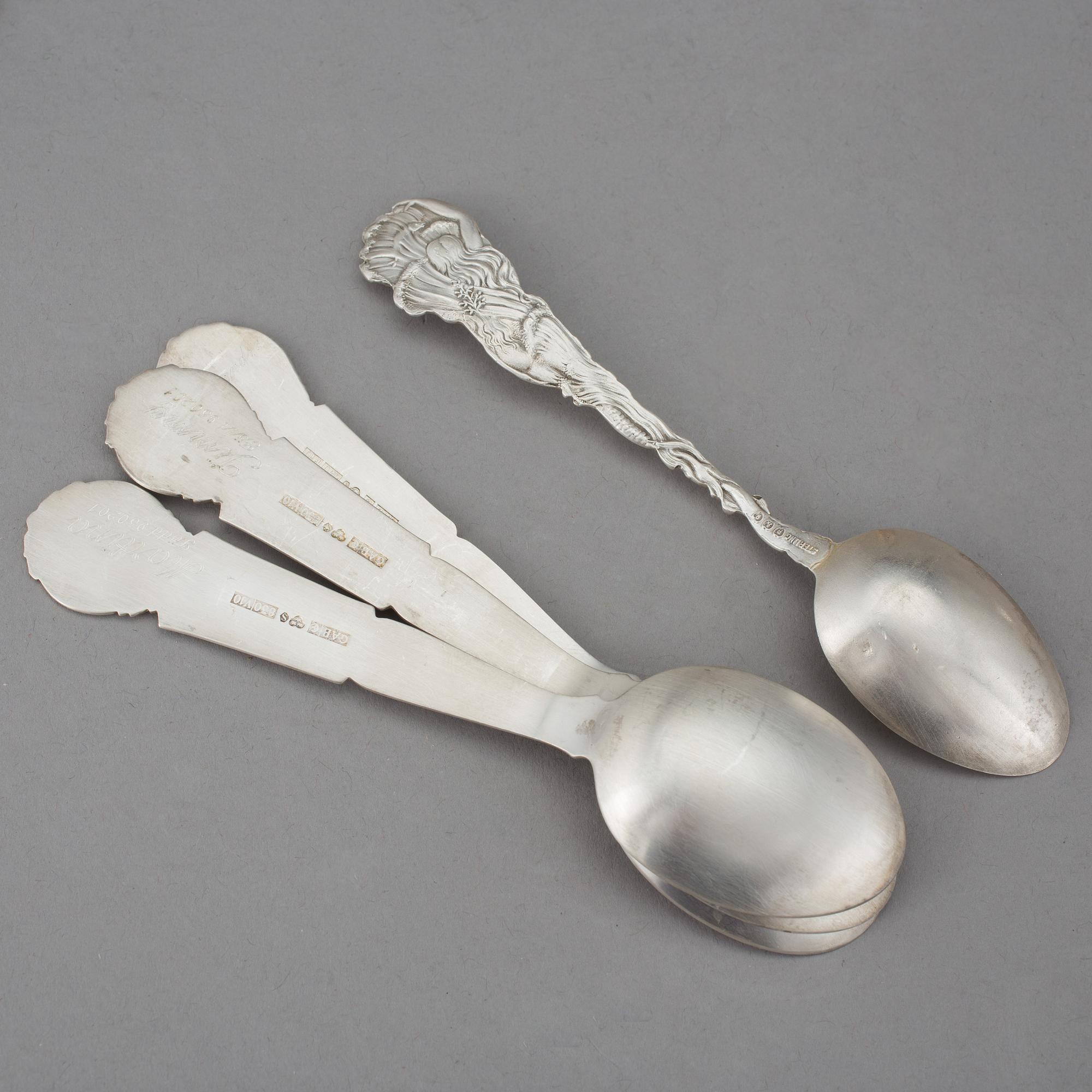 PARTI SILVER, 21 delar, mestadels Sverige, 17-1900-tal. Vikt ca 580 g.
