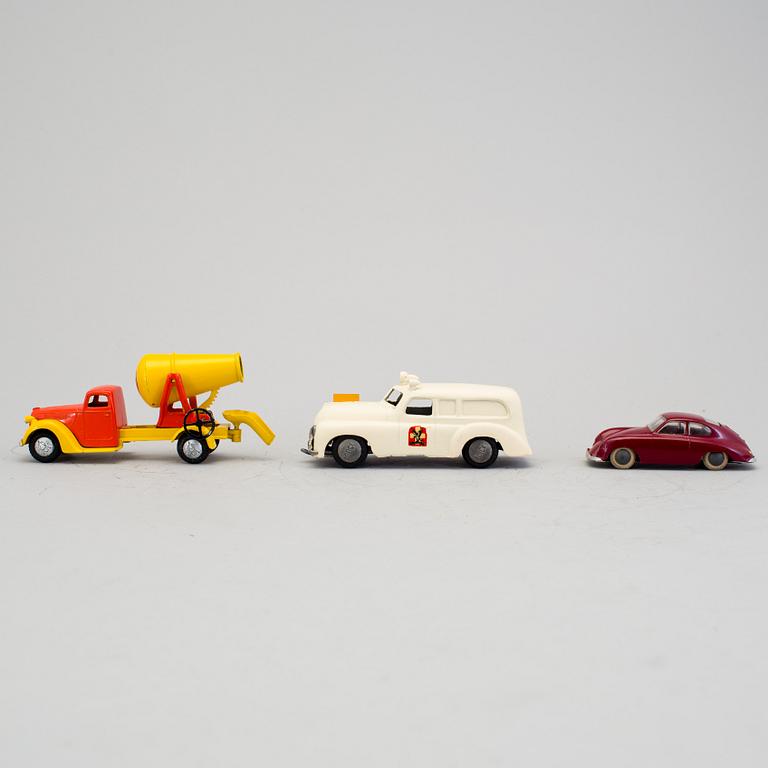 A lot of seven Tekno cars, Denmark, 1940/50s.