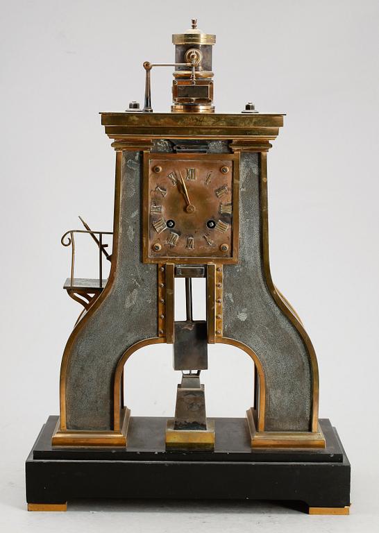 KLOCKGARNITYR, 3 del, Japy Fréres, Paris, metall och mässing, 1800-/1900-tal.