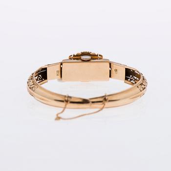 ARMBAND / ARMBANDSUR, 18K guld, åttkantslipade diamanter.