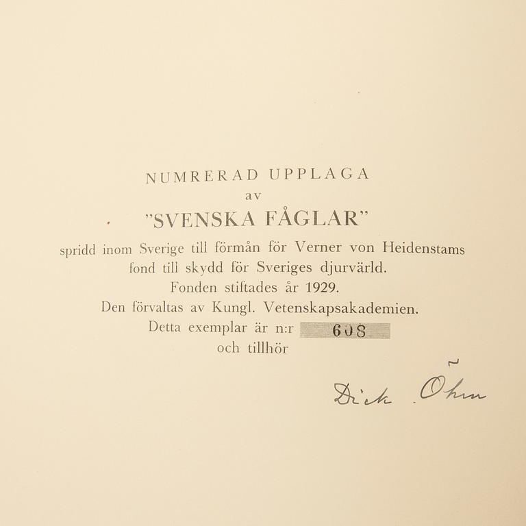 Bröderna von Wright, bokverk, 3 band, "Svenska fåglar", A. Börtzells tryckeri AB, Ivar Baarsen, Stockholm, 1927-1929.