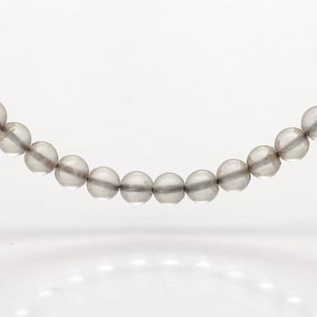 Ole Lynggaard, Three pearl collier without lock, hematite, rock crystal and goldstone. Denmark.