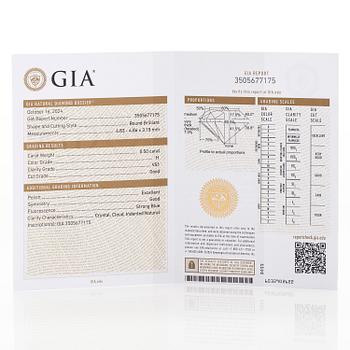 Örhängen, 14K vitguld med briljantslipade diamanter totalt 1.00 ct. Med GIA dossier.