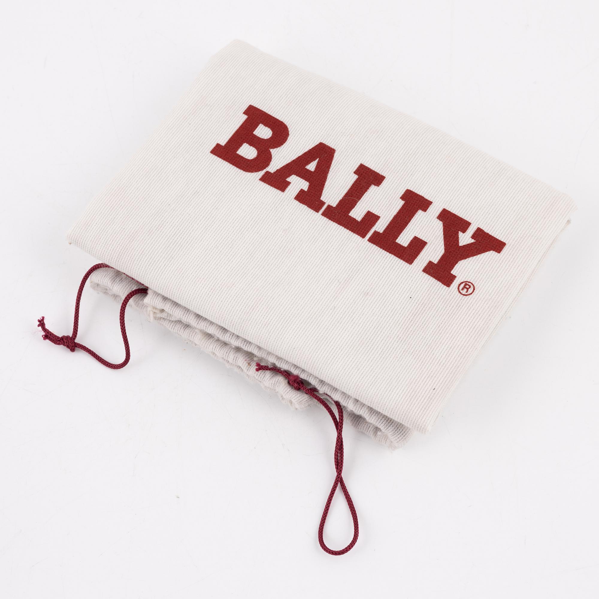Bally, a black leather bag.