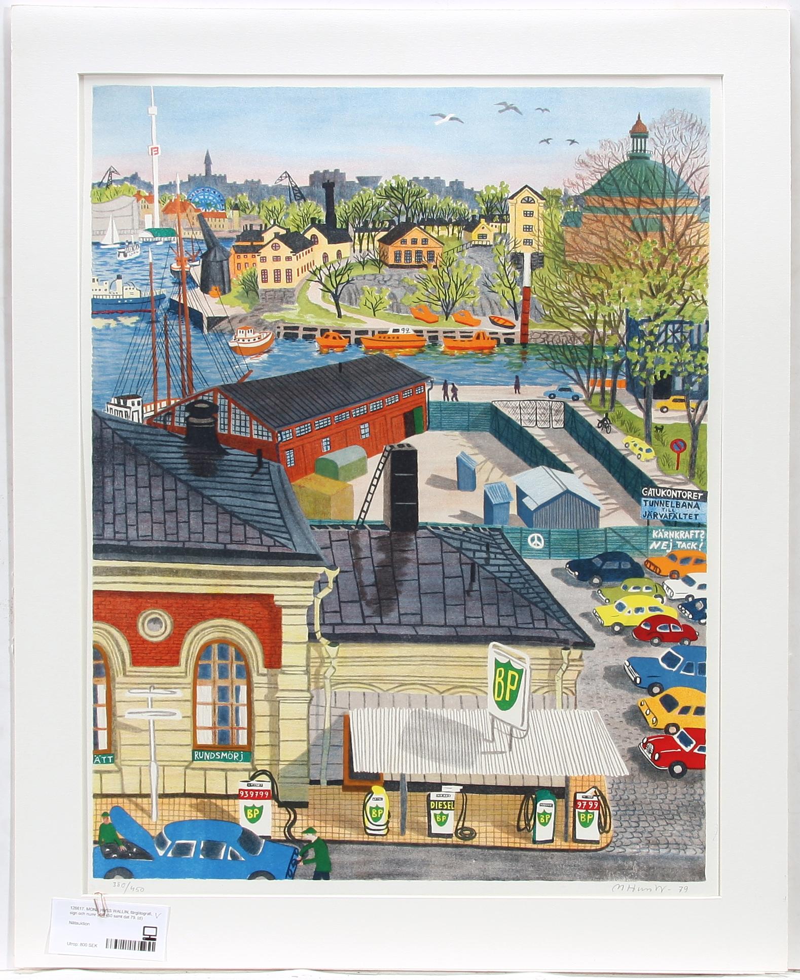 MONA HUSS WALLIN, färglitografi, sign och numr 308/450 samt dat 79.