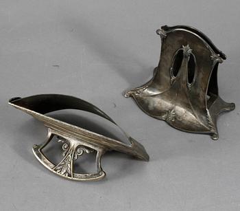 SKRIVBORDSUPPSATS, 3 delar, vitmetall, WMF, jugend, tidigt 1900-tal.