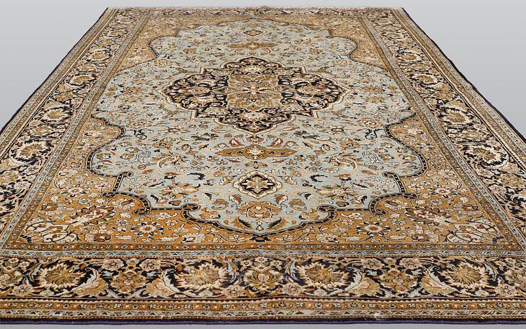 A carpet, silk Qum, ca 203 x 134 cm.