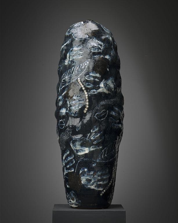 Eva Bengtsson, a stoneware floor vase, Frillesås, Sweden.