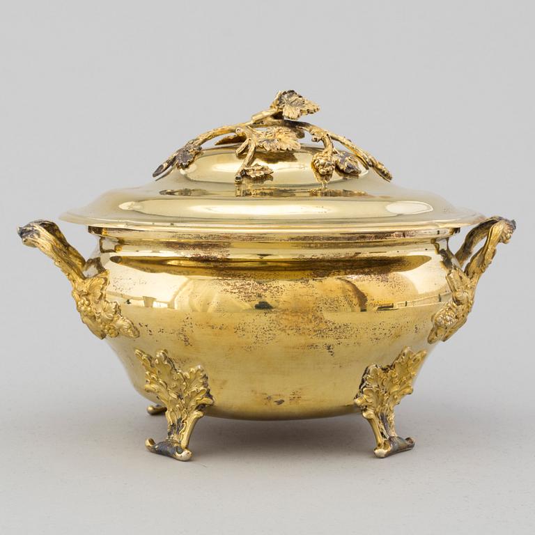 A 20th century rococo style silver tureen.