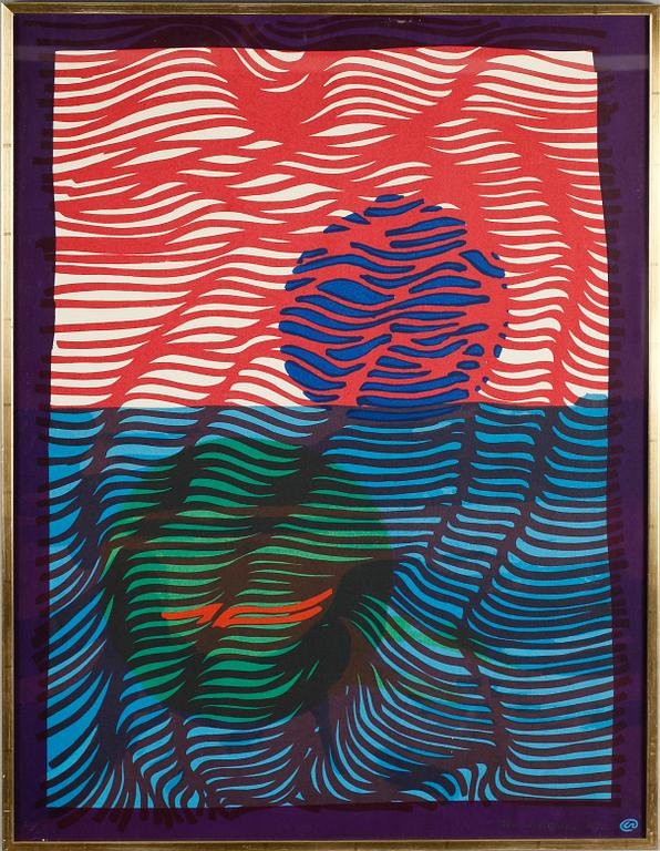 LENNART RODHE, färglitografi, signerad och daterad 1972, numrerad 53/75.