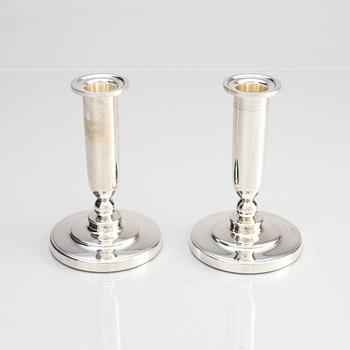 A pair of silver candlesticks, W.A. Bolin, Stockholm 1940.