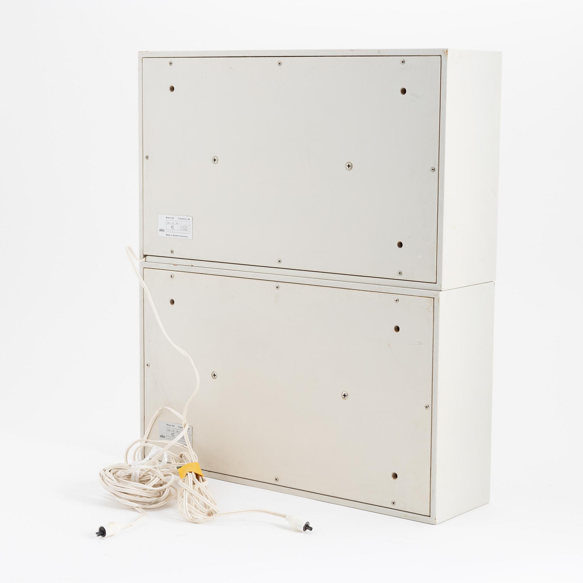 Dieter Rams, högtalare, ett par, modell "L 25", Braun.